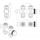 Vanne thermostatique droite noire pour sèche-serviette