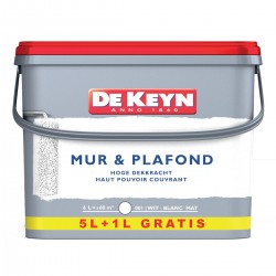 DE KEYN mur & plafond blanc mat 5+1 litres