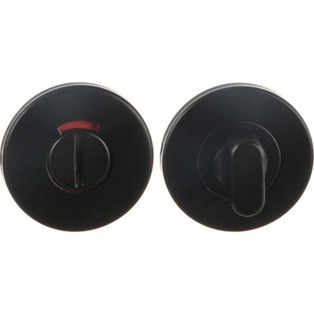 Fermeture avec rosace pour WC en acier inoxydable noire