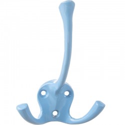Crochet triple en aluminium laqué bleu clair