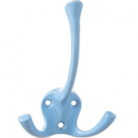 Crochet triple en aluminium laqué bleu clair
