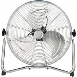 Ventilateur de sol 45cm en métal chromé