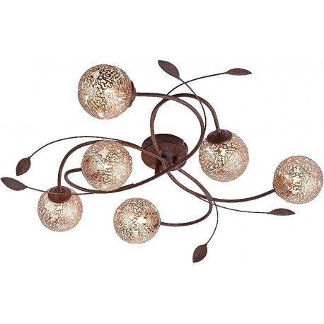 KRETA plafonnier torsadé 6 lampes