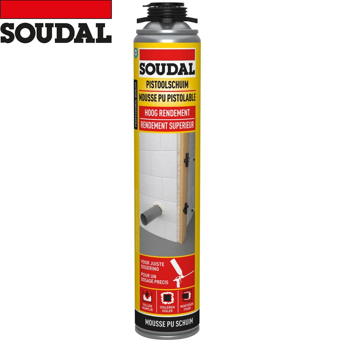SOUDAL 11310 Bombe Mousse expansive 500 ML-Durcie et Comble  Rapidement-11310-SOUDAL, Blanc : : Bricolage