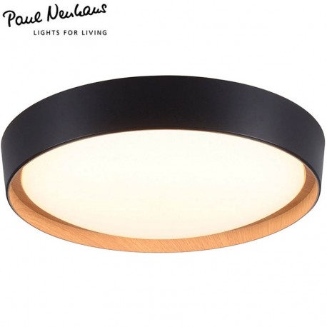 EMILIA plafonnier LED noir/bois