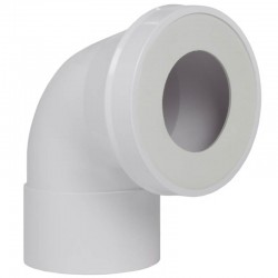 Raccord coudé PVC blanc 90° pour WC 100mm