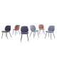 Chaise en simili cuir brun foncé