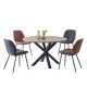 Chaise en simili cuir brun foncé