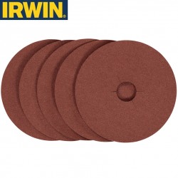 5 disques abrasifs pour meuleuse grain 100 IRWIN Ø115mm