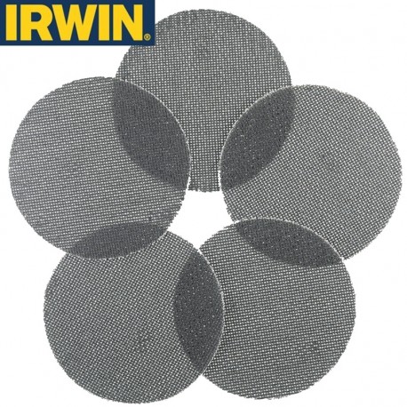 5 grilles pour ponceuse excentrique grain 80 IRWIN Ø125mm