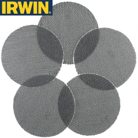 5 grilles pour ponceuse girafe grain 120 IRWIN Ø225mm