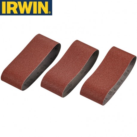 3 bandes pour ponceuse à bande grain 60 IRWIN 75x457mm