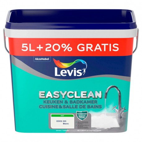 LEVIS Easyclean cuisine & salle de bain mat blanc 5L+1L gratuit !