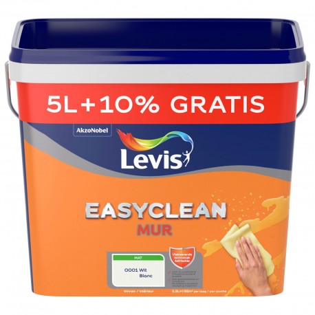 LEVIS Easyclean mur mat blanc 5L+10% gratuit
