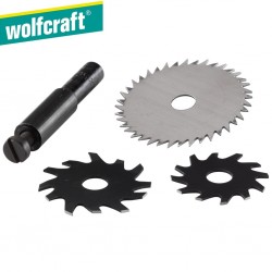 Jeu de 3 fraises à bois Ø30-35-45mm pour fentes WOLFCRAFT