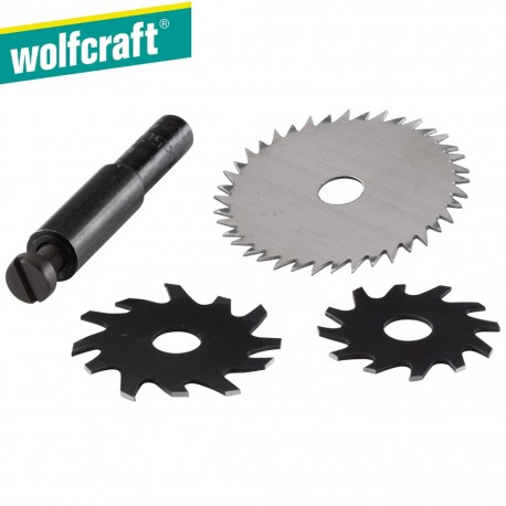 Jeu de 3 fraises à bois Ø30-35-45mm pour fentes WOLFCRAFT