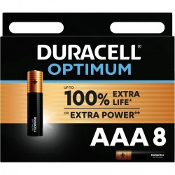 DURACELL 8 piles Optimum AAA LR03