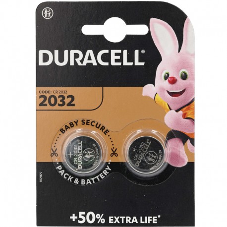 DURACELL 2 piles bouton 2032