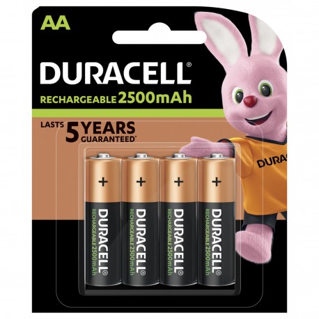 DURACELL 4 piles rechargeables 2500NIMH AA HR14C