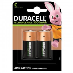 DURACELL 2 piles rechargeables 3000NIMH HR14 C