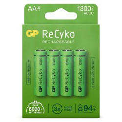 GP ReCycKo 4 pile rechargeables AA 1300mAh