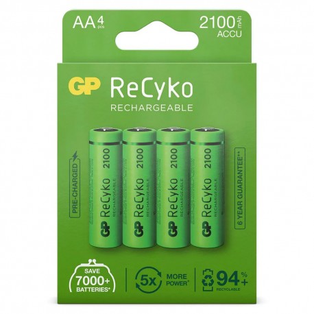 GP ReCycKo 4 pile rechargeables AA 2100mAh