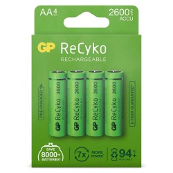 GP ReCycKo 4 pile rechargeables AA 2600mAh