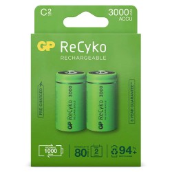 GP ReCycKo 2 piles rechargeables C 3000mAh