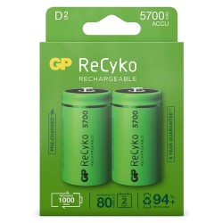GP ReCycKo 2 piles rechargeables D 5700mAh