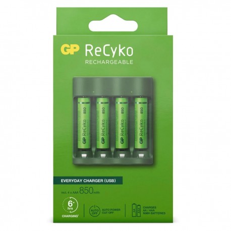 GP ReCycKo chargeur 4 piles + 4 piles rechargeables AAA 850mAh