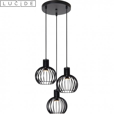 MIKAELA suspension noir 3xE14