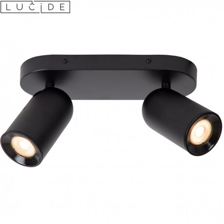 PUNCH barre 2 spots orientables noir GU10