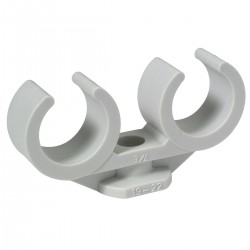 10 colliers clips double PVC Ø18mm 3/4" pour tubes électriques