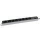 Bloc multiprises 8P 3m noir/gris+interrupteur PROFILE