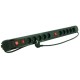 Bloc multiprises 10P 1,5m noir/gris+2 interrupteurs PROFILE