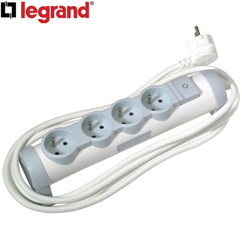 Bloc multiprises électriques avec interrupteur 3 prises, Legrand