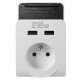 Fiche de passage blanc/noir + 2 USB 2,4A PROFILE