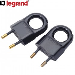 LEGRAND 2 fiches mâles plates males 2,5A noir