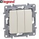 Interrupteur triple LEGRAND Niloe crème