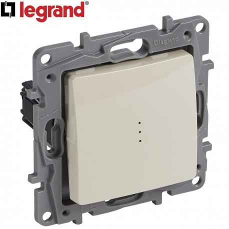 Interrupteur unipolaire va et vient avec témoin LEGRAND Niloe crème