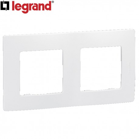 Plaque de recouvrement double LEGRAND Niloe blanc