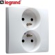 Prise double 2x2P + T LEGRAND Niloe blanc