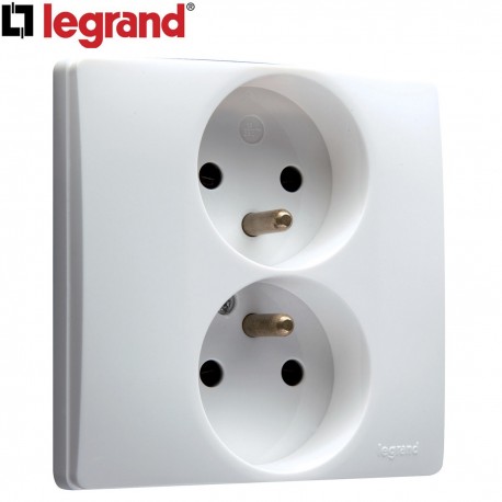 Prise double 2x2P + T LEGRAND Niloe blanc