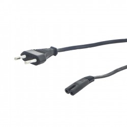Câble d'alimentation long, flexible, L = 6,30 m, 2x 0,75 mm2, noir, fiche  plate + acheter moins cher