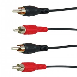 Câble audio 2 RCA mâle vers 2 RCA mâle 2,5 mètres rouge/noir PROFILE