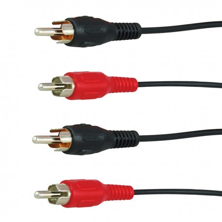 Câble audio 2 RCA mâle vers 2 RCA mâle 5 mètres rouge/noir PROFILE