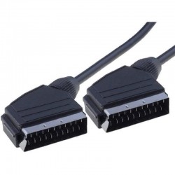 Câble scart mâle/mâle 21 broches 3 mètres noir PROFILE