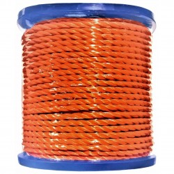 Corde polypropylène toradé orange Ø6mm 50 mètres