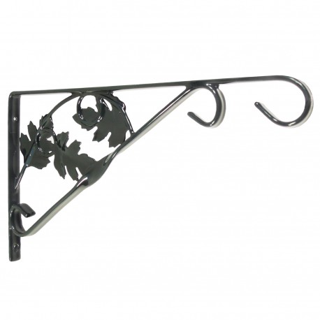 Potence déco feuilles en acier vert 35cm