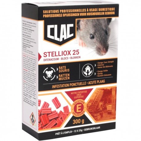 Raticide Clac Stelliox 25 blocs 12x25gr